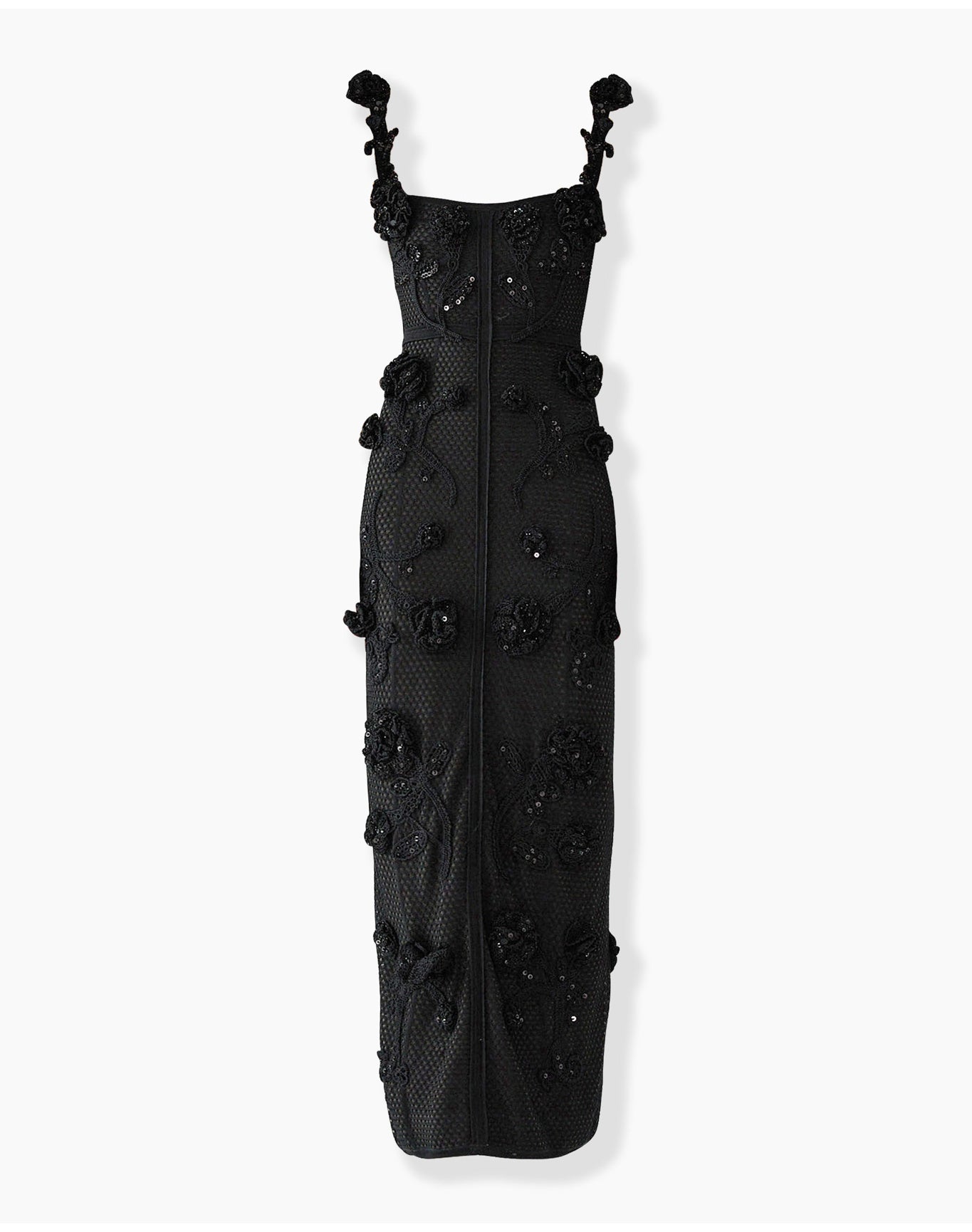 Thin Strap Crochet Dress | Black
