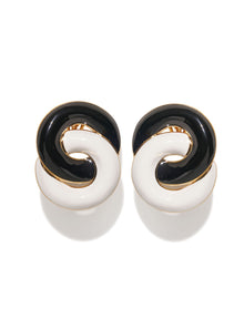 Twisted Knot Earring | Black/White
