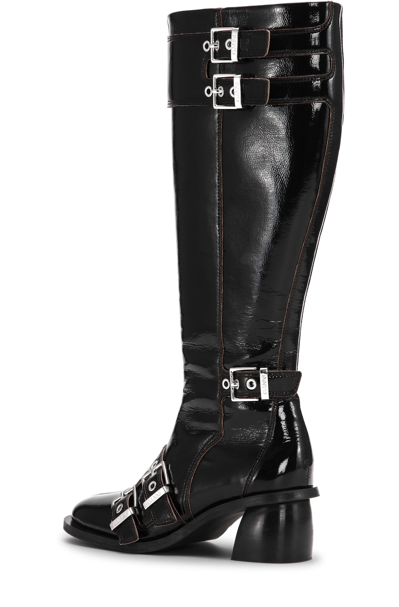 Feminine Buckle High Boot Naplack | Black