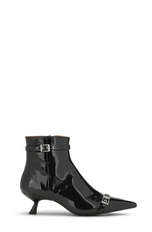 Eyelets Kitten Heel Boot Naplack | Black