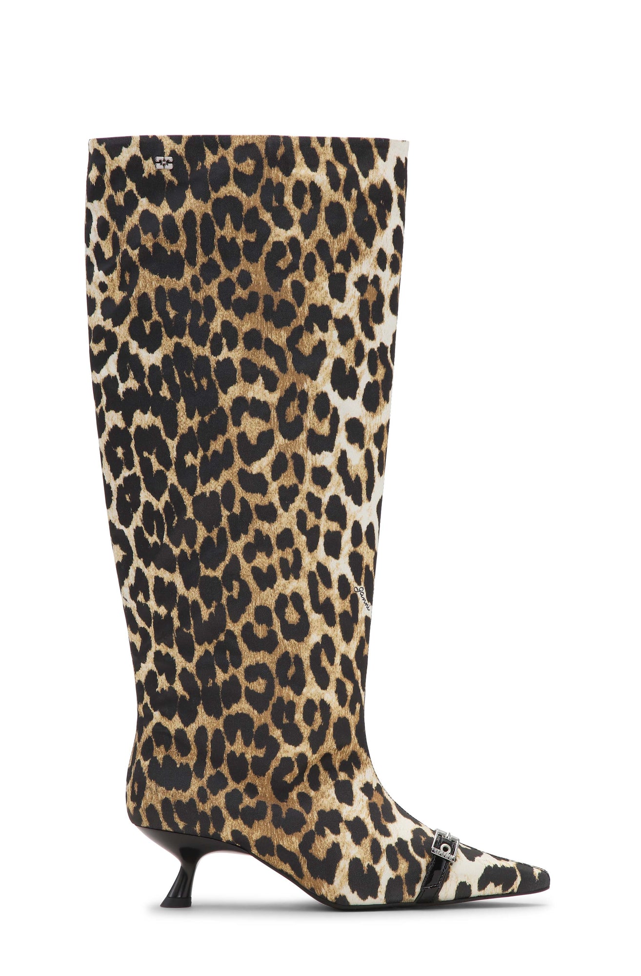 Eyelets Slouchy High Shaft Boot Satin Print | Leopard