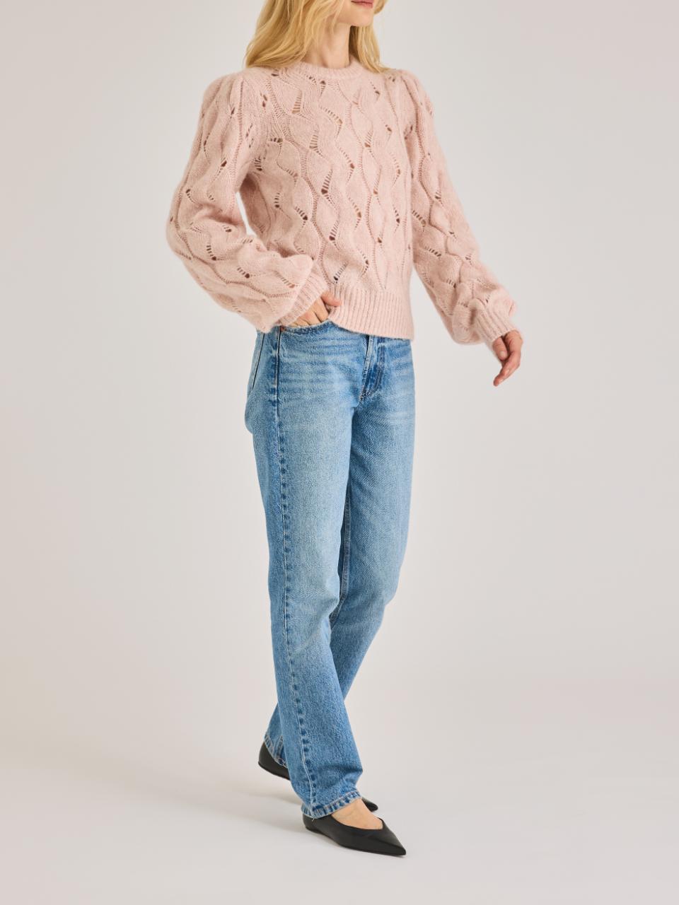 Alpaca Chainette Sweater | Blush