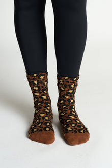 Soul by SoulCycle | Leopard Half Calf Sock | Nude