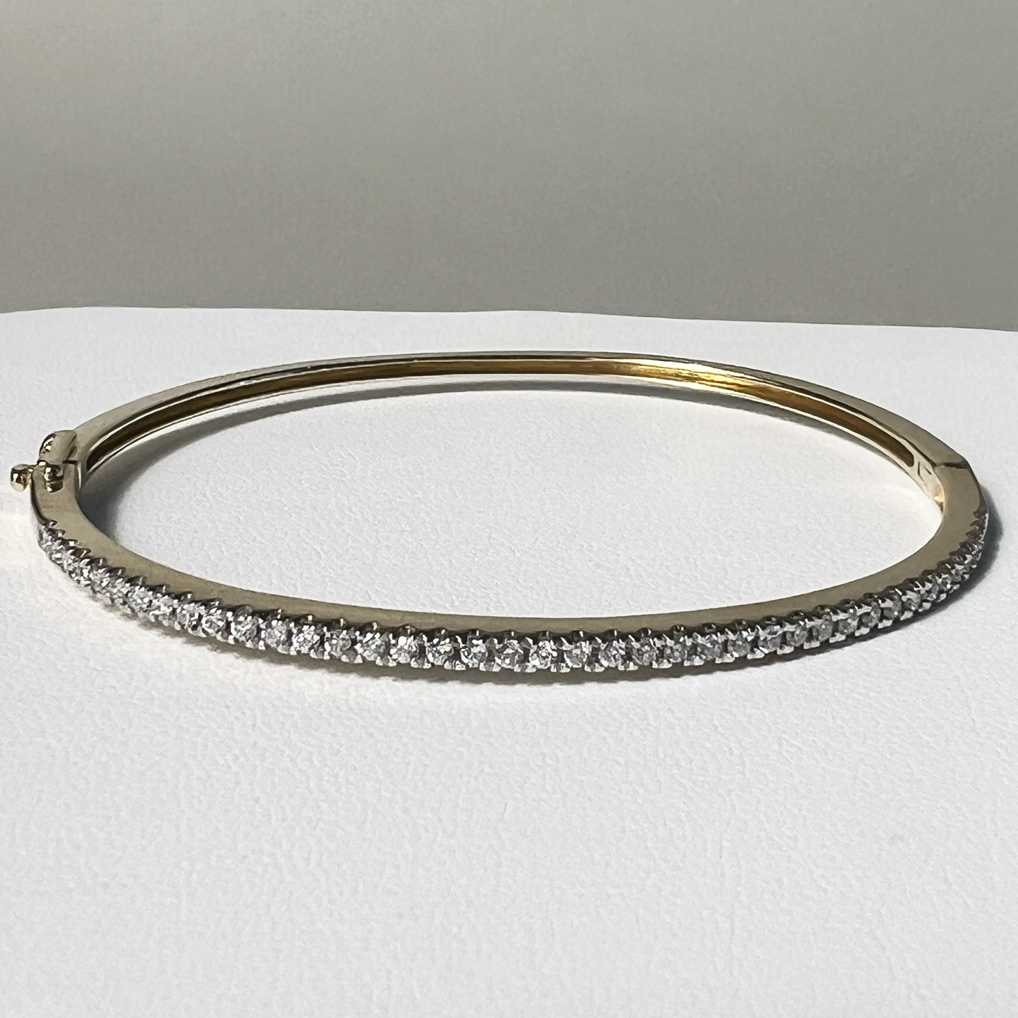 One Row Diamond Bangle | 14K Yellow Gold | 0.50 CTW (Approx) White Diamond