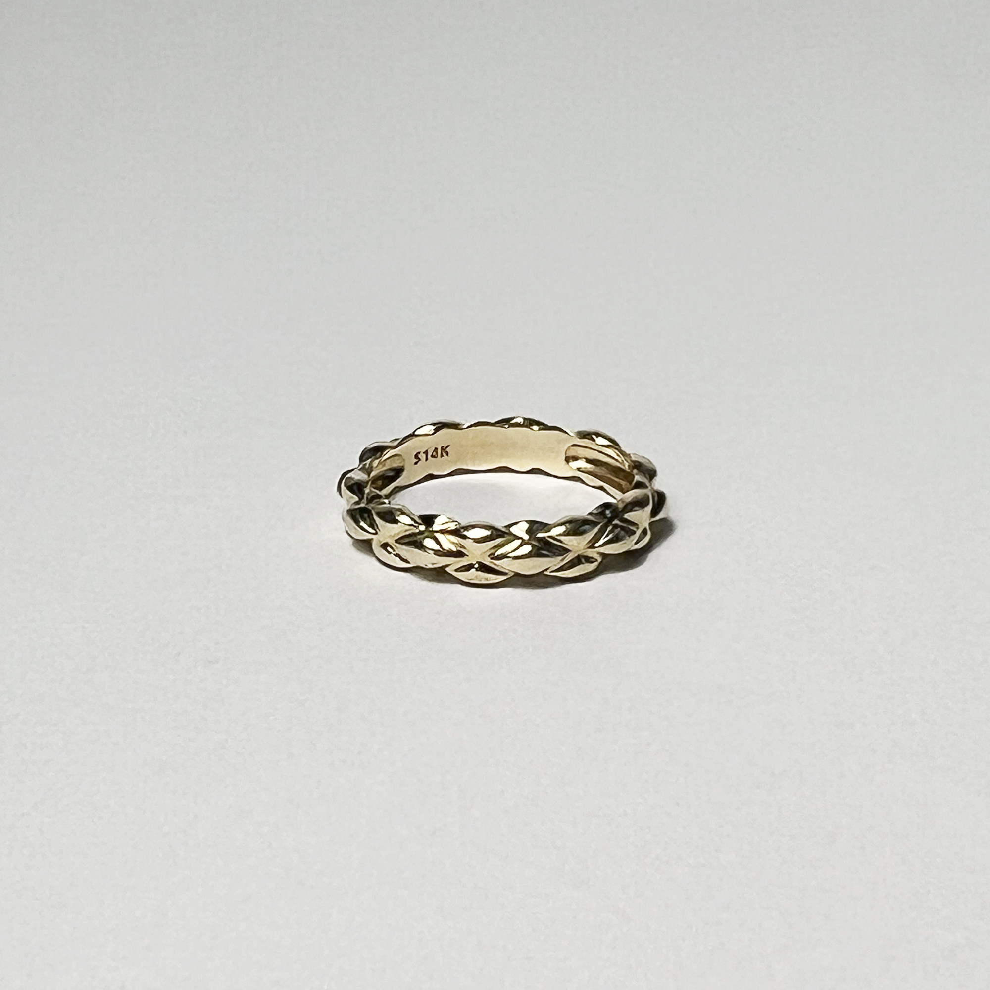Puff Puff Quilted Ring | 14K Solid Yellow Gold