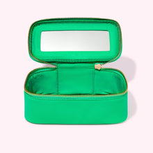 Textured Open Top Mirror Pouch | Avocado