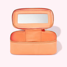 Textured Open Top Mirror Pouch | Peach