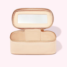 Textured Open Top Mirror Pouch | Sand