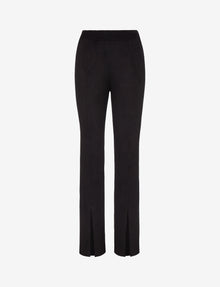 Faux Suede Split Front Pant::Black::Main