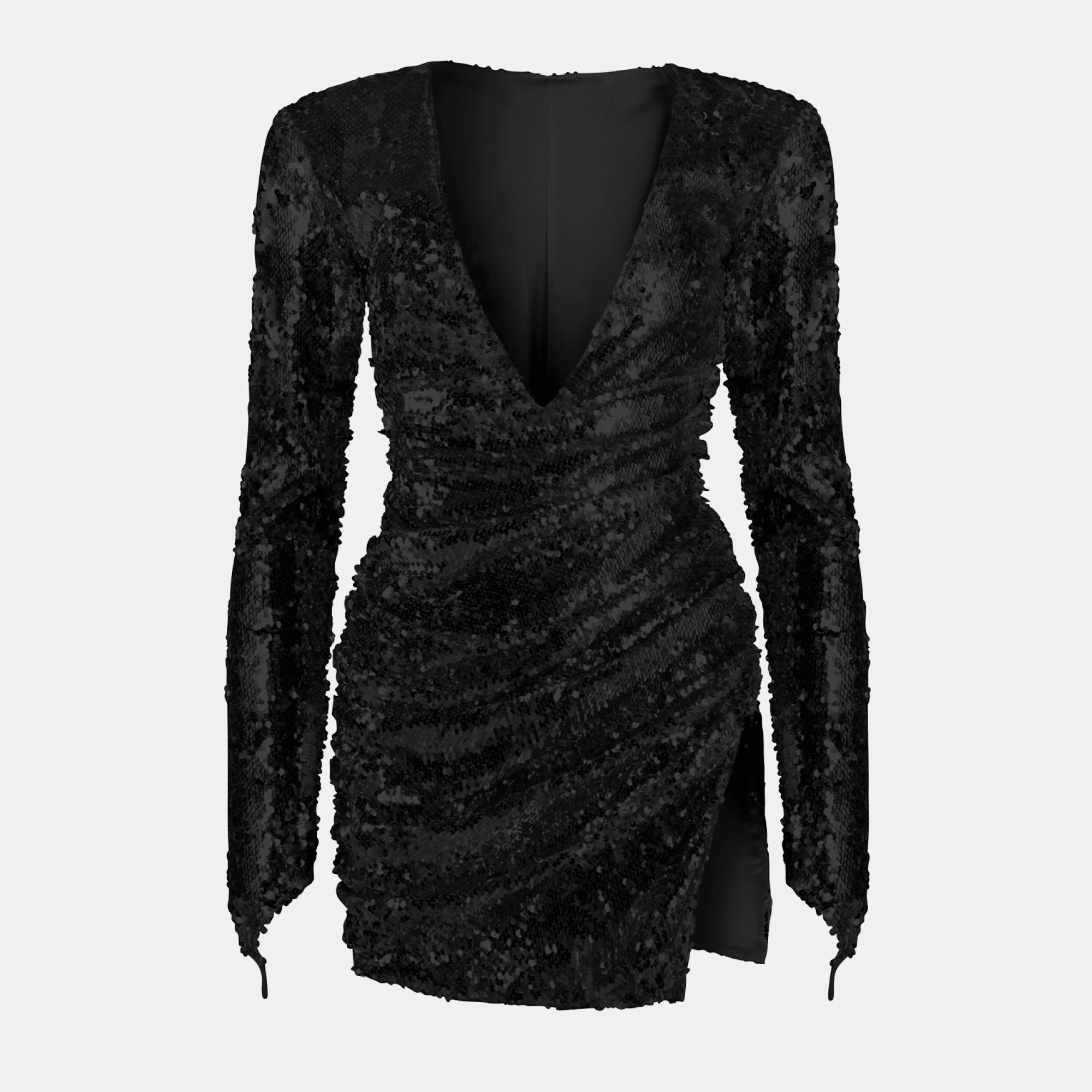 OW Collection SEQUIN Dress Account 002 - Black Caviar