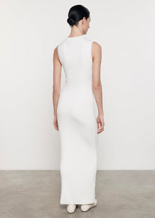 Silk Sweater Knit Mockneck Dress | Off White