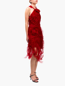 Matte Organza Mini Dress | Burgundy
