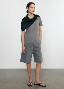 Fluid Twill Scarf Top | Black