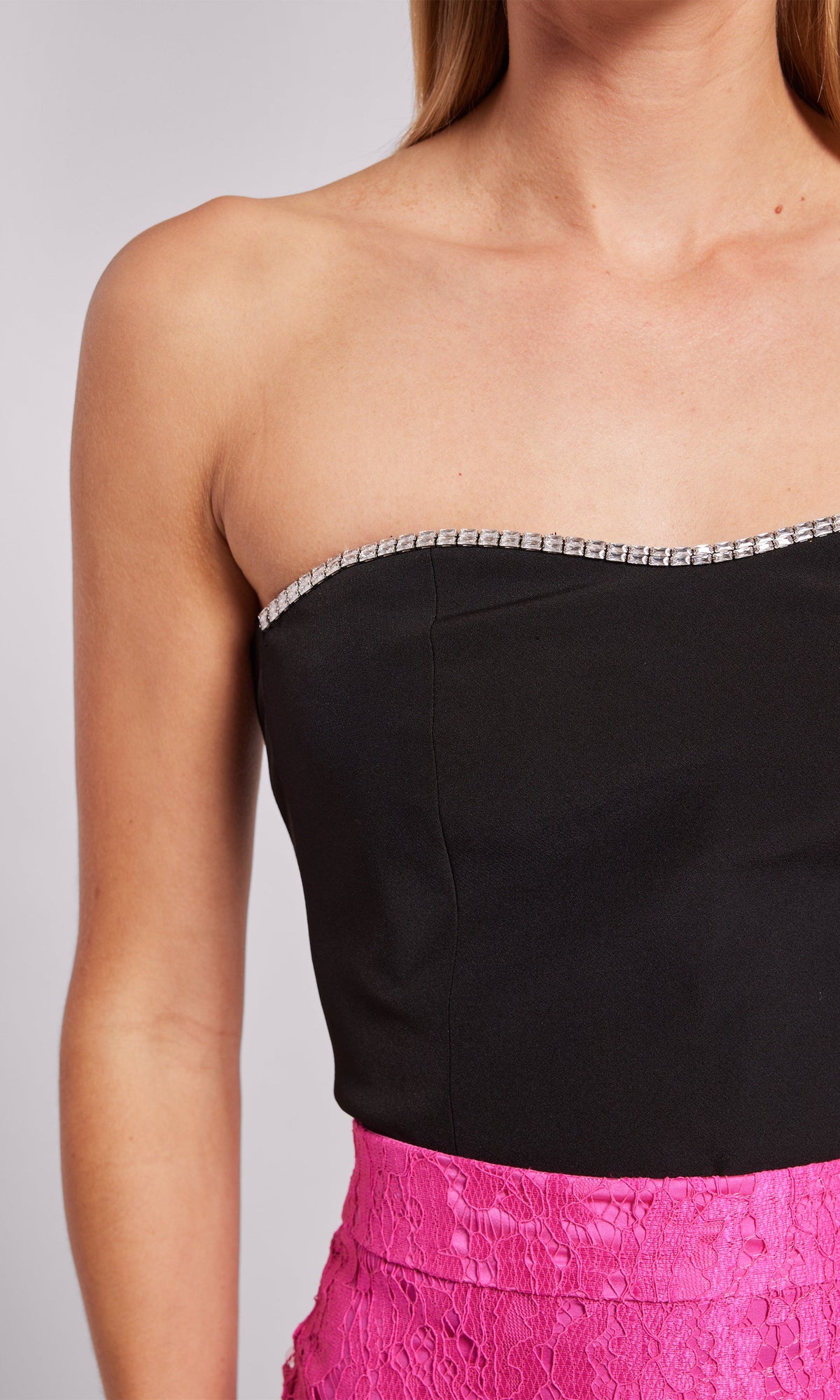 Ettie Crystal Crepe Bustier | Black
