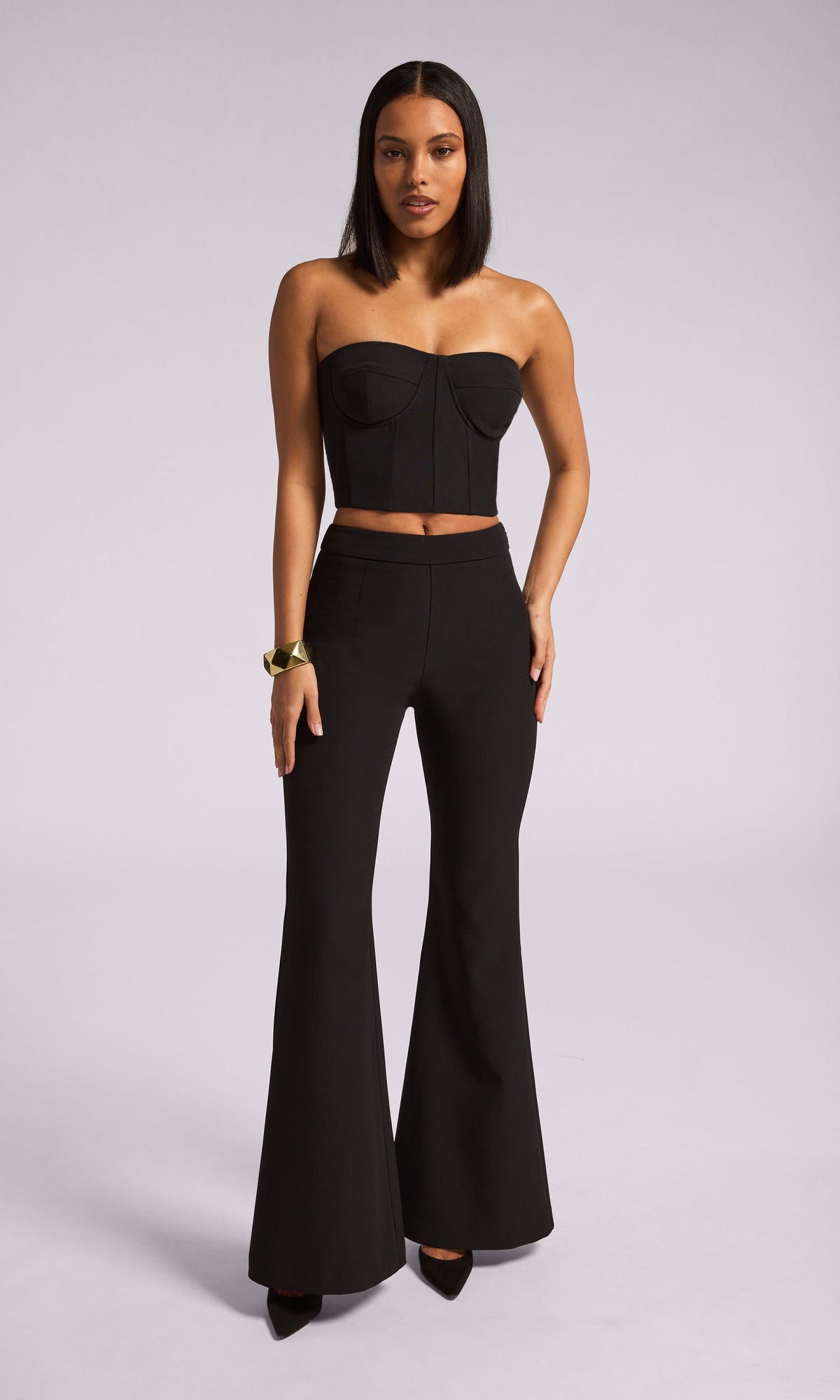 Elaia Crepe Bustier | Black