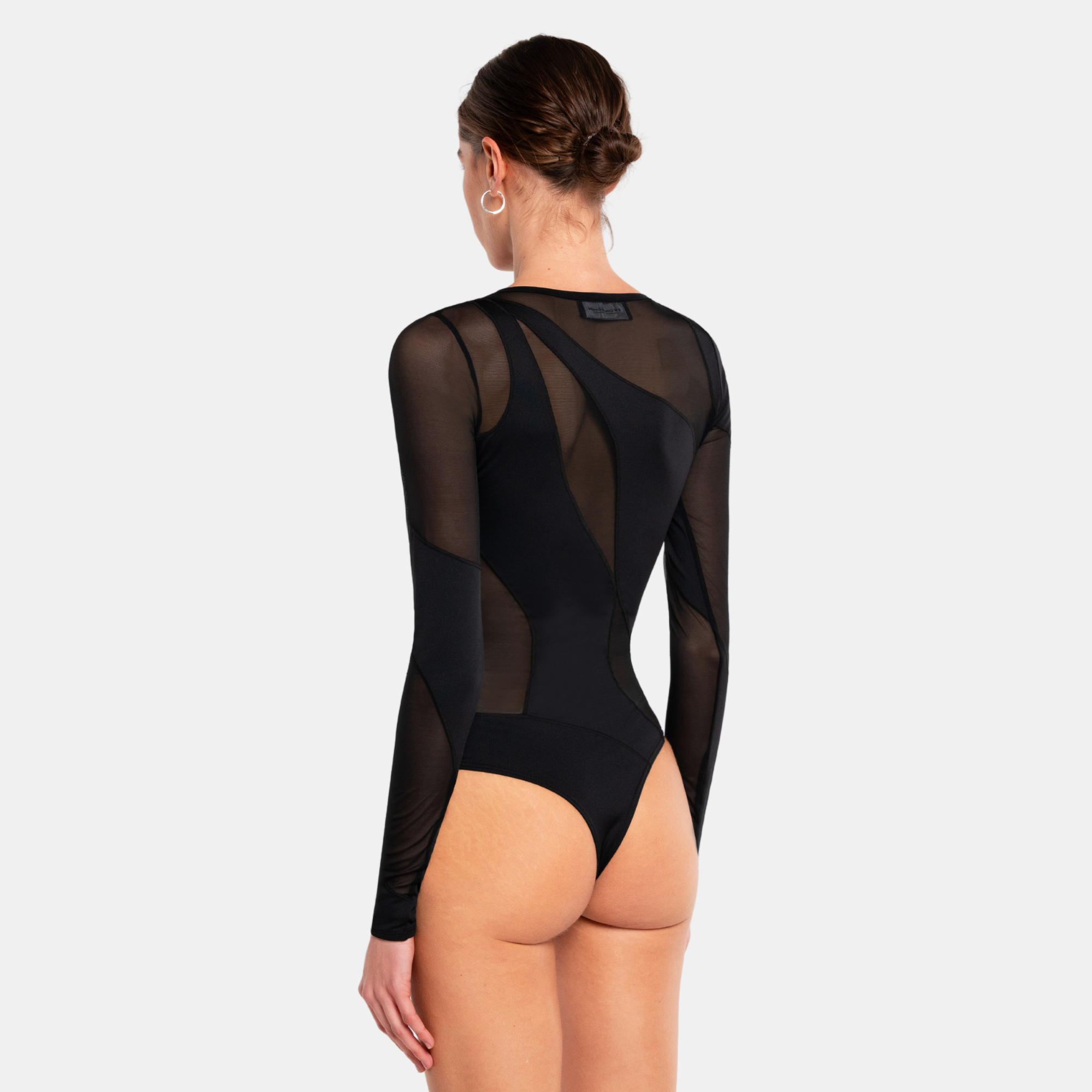 OW Collection Spiral Bodysuit | Black Caviar