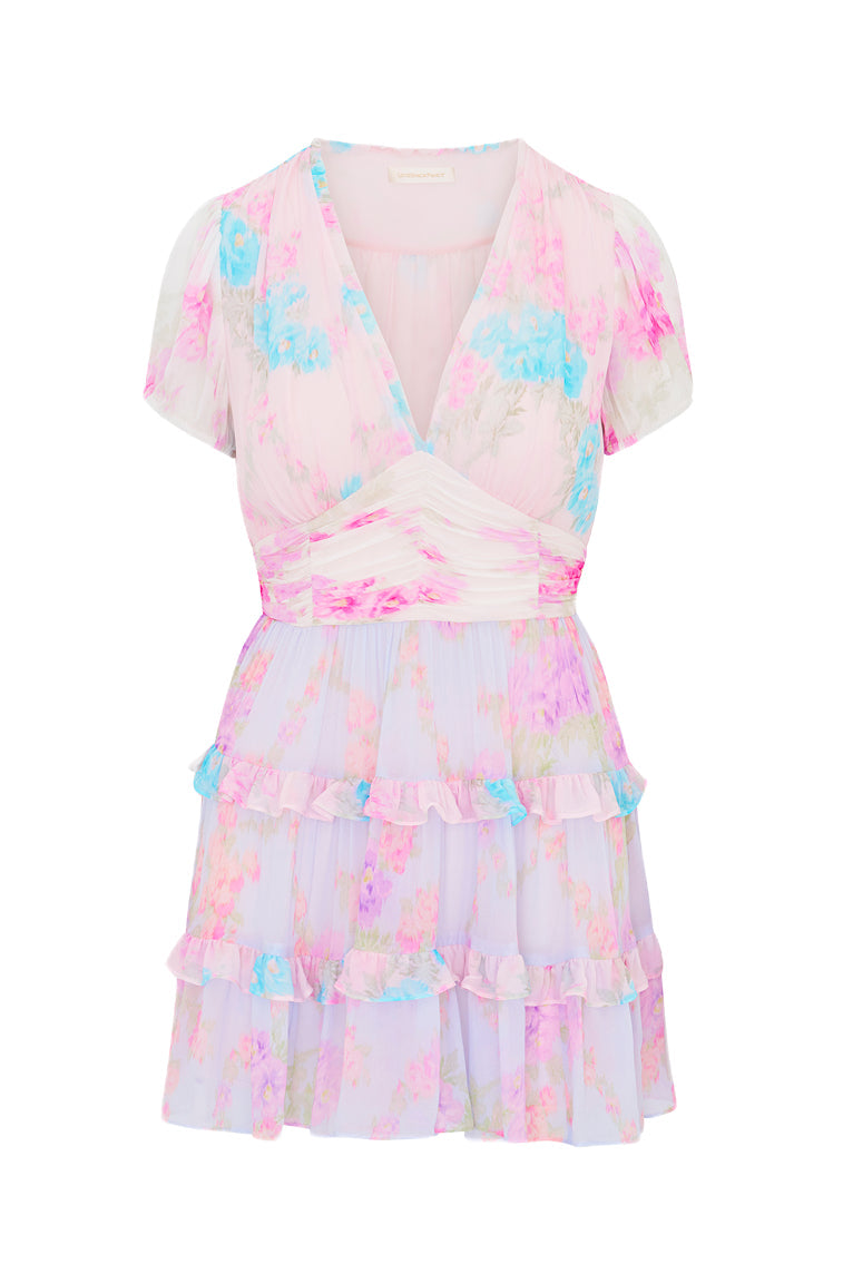 Spirea Floral Chiffon Mini Dress | Sunset Shore