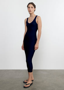 Silk Knit Tank Midi Dress | Indigo