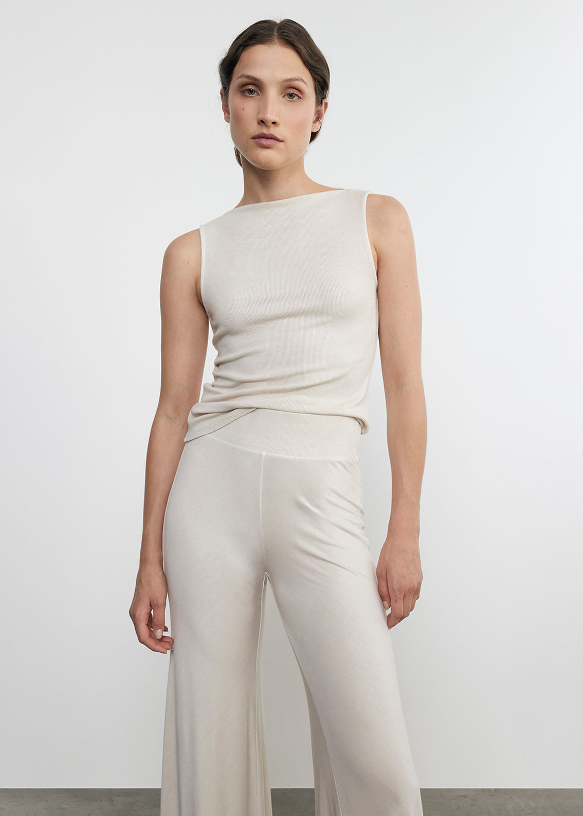 silk knit bias pant in canvas