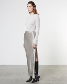 Silk Rib Boatneck Top | Salt