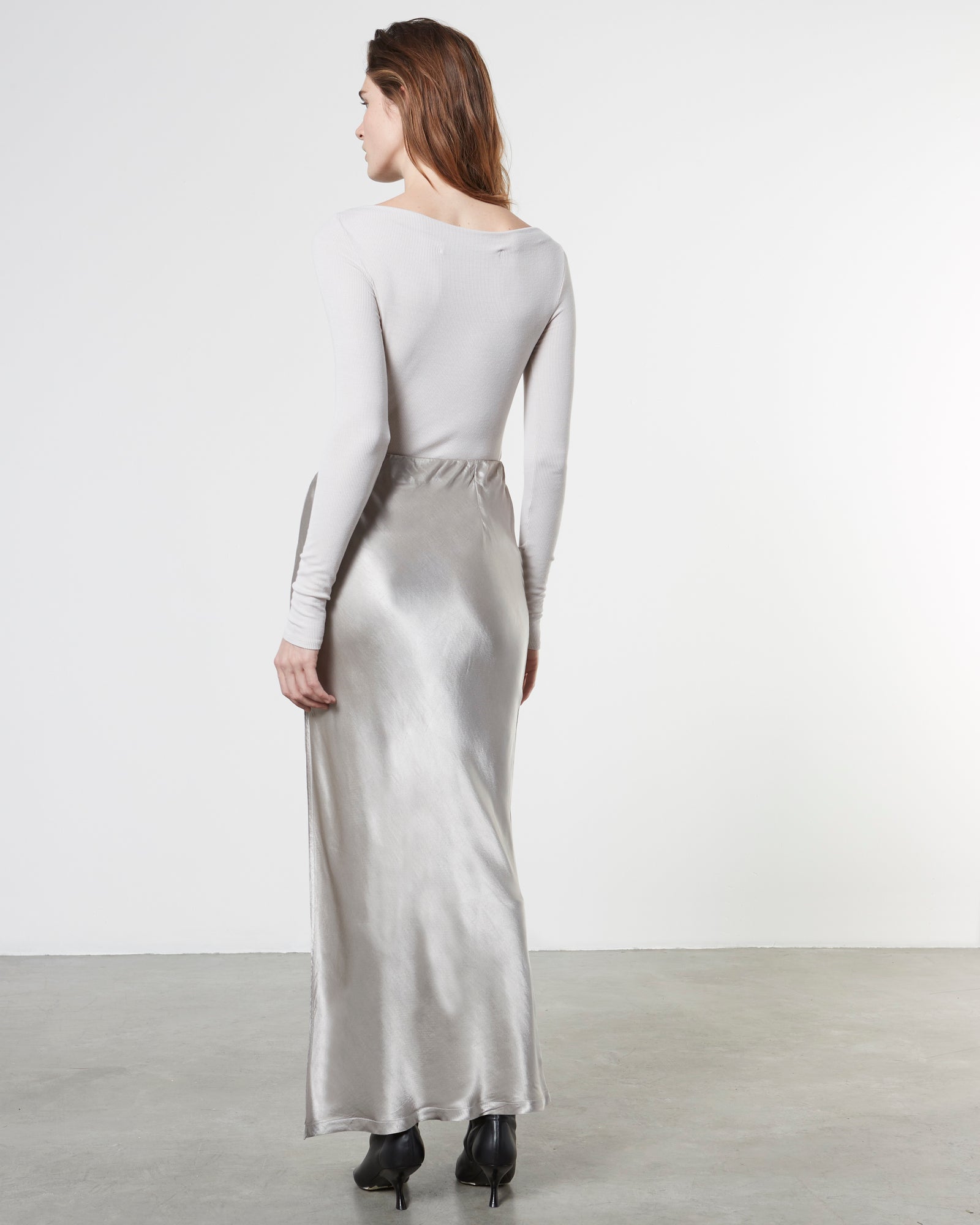 Silk Rib Boatneck Top | Salt