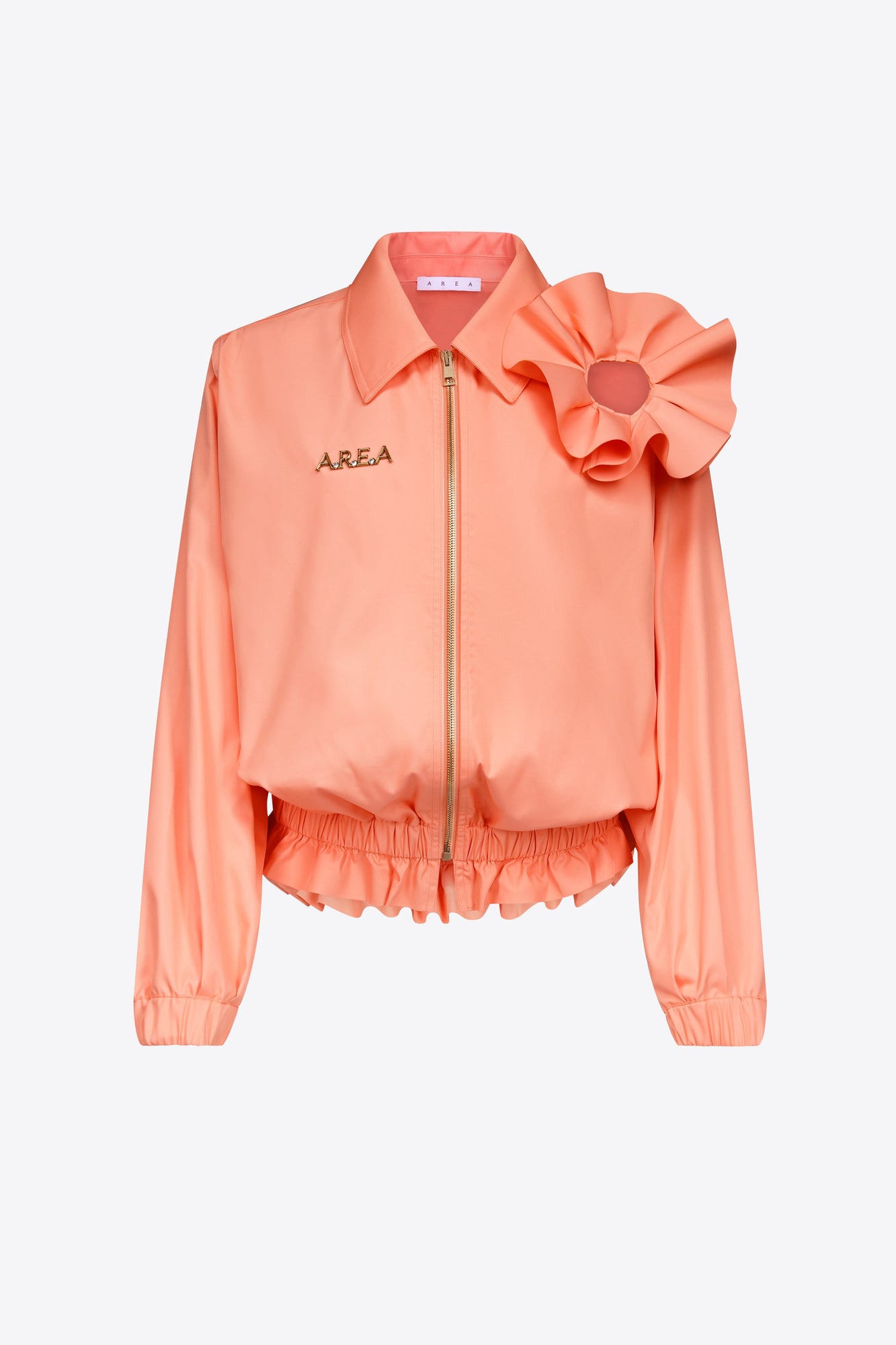 Ruffle Flower Track Jacket | Sweet Salmon