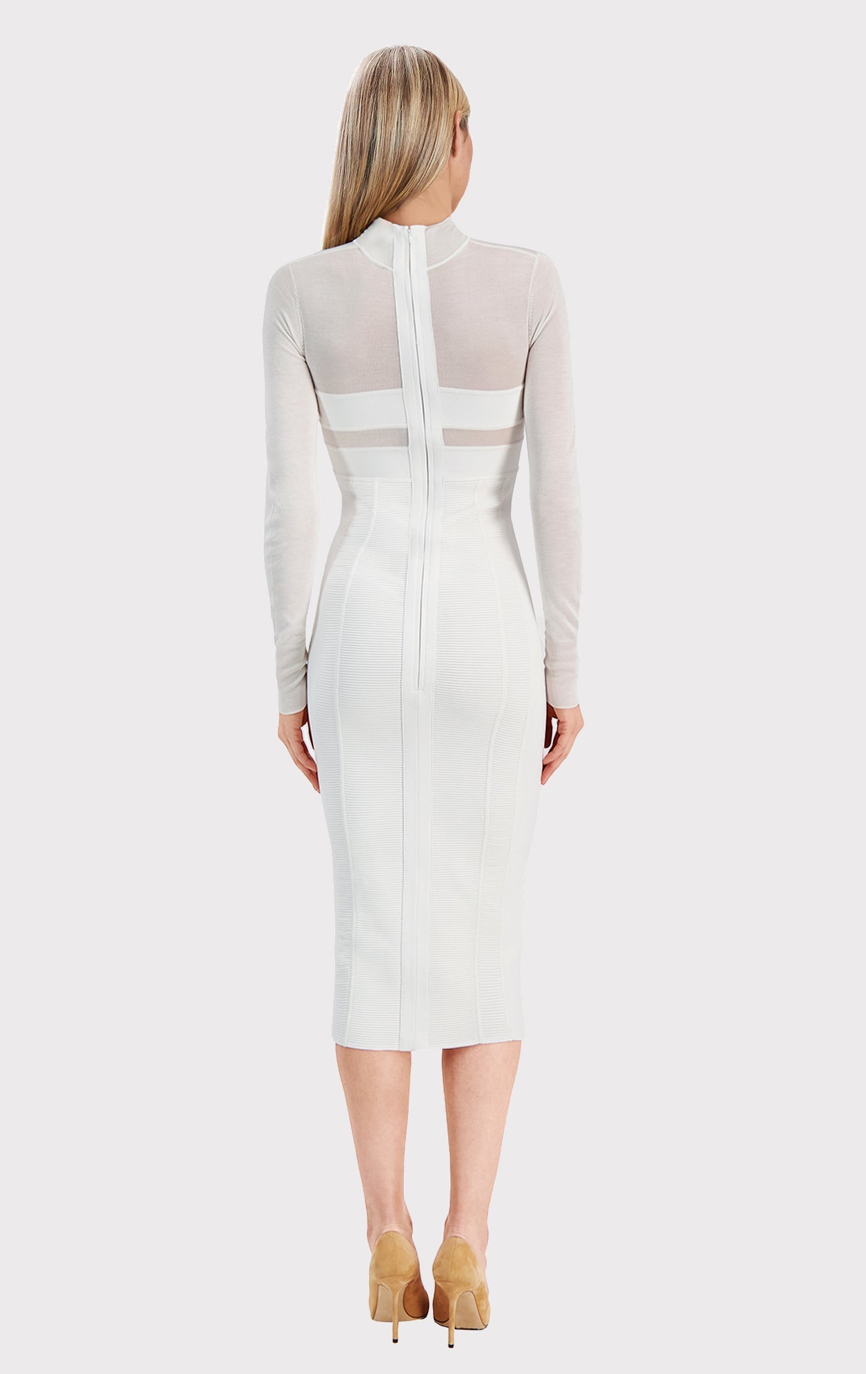 Long Sleeve Corset Dress | Alabaster