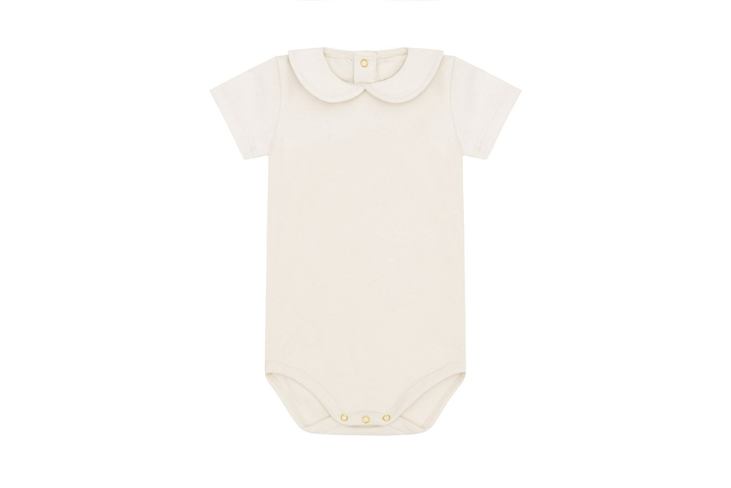 SS Organic Cotton Collared Bodysuit | Ecru - No Dye