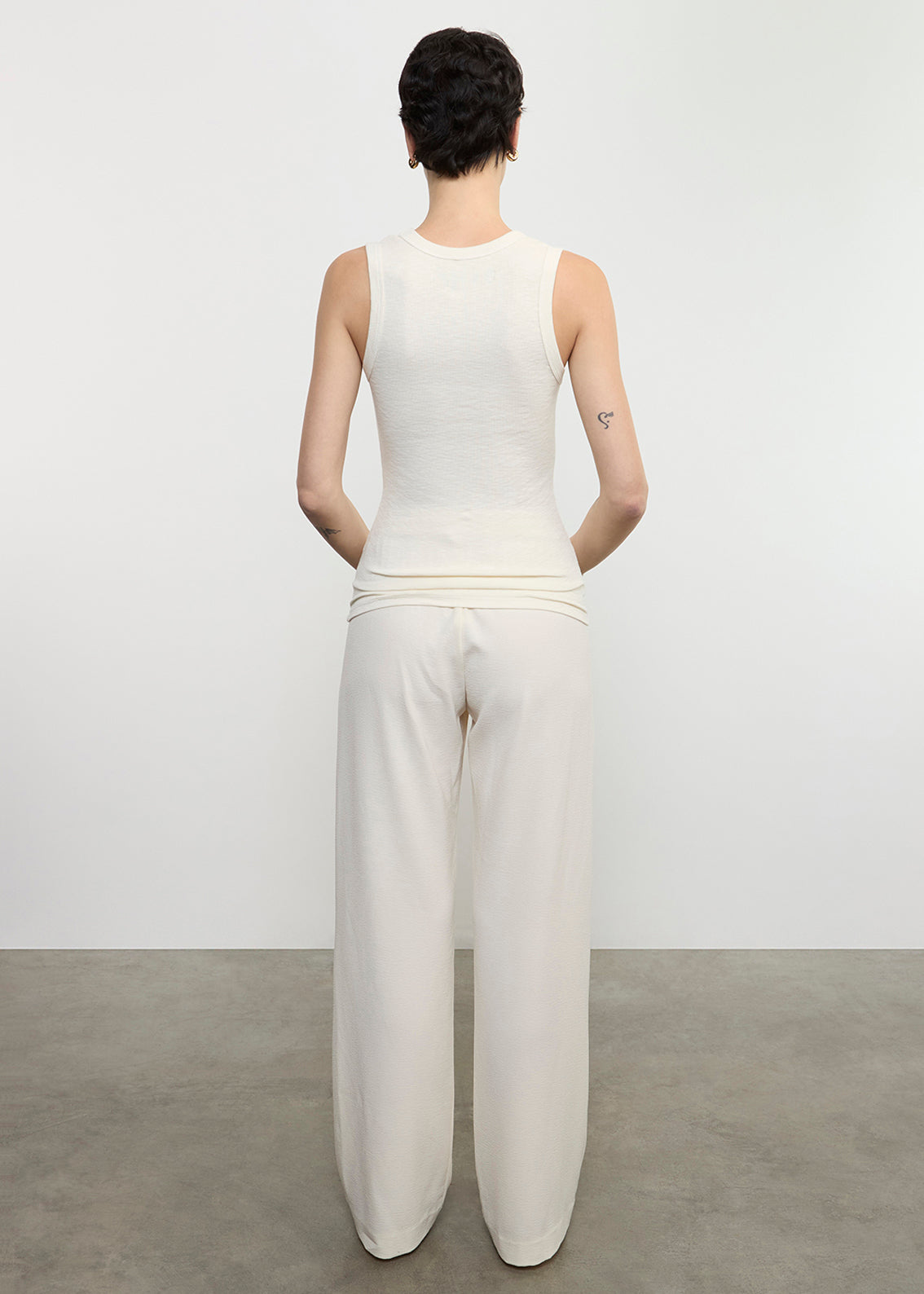 Textured Knit Sleeveless U | Vanilla