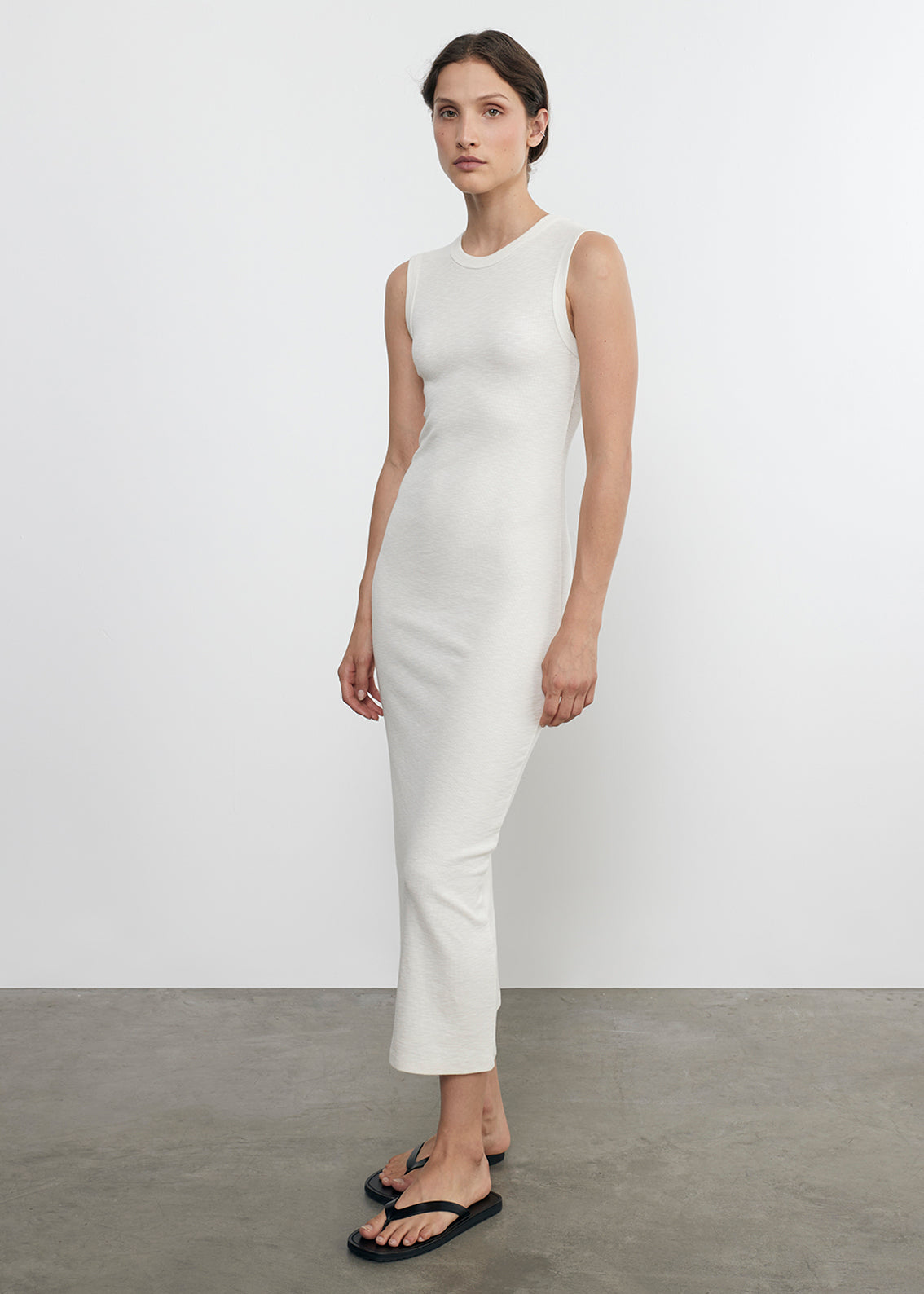 Textured Knit Sleeveless Maxi Dress | Vanilla