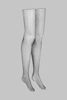 Lurex Fishnet Cut And Curled Stockings | Black