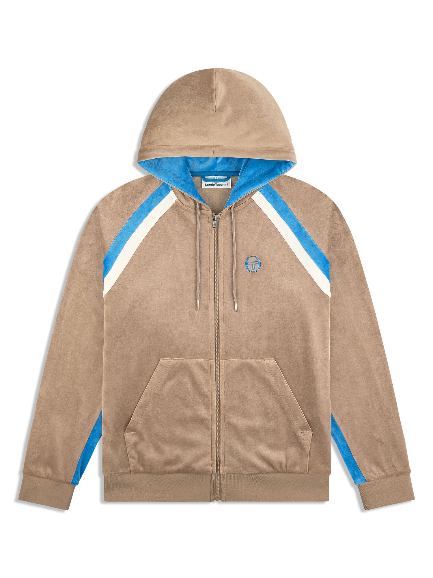 Men | Lazaro Velour Hoodie | Taupe Grey