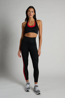 Soul by SoulCycle | Milestone Racing Tight | Black/Red