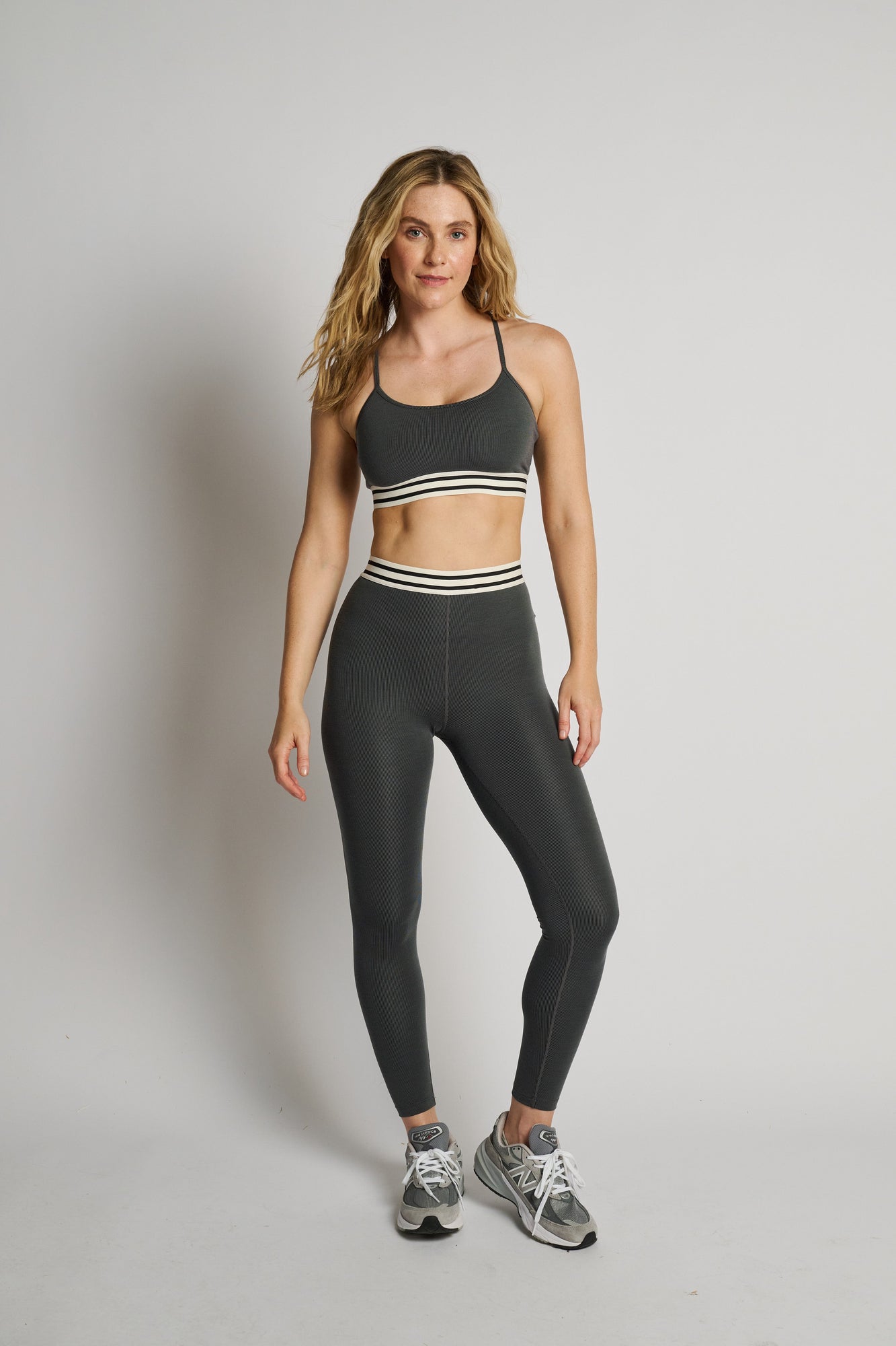 Splits59 | Cali Active Rib Bra | Heather Grey