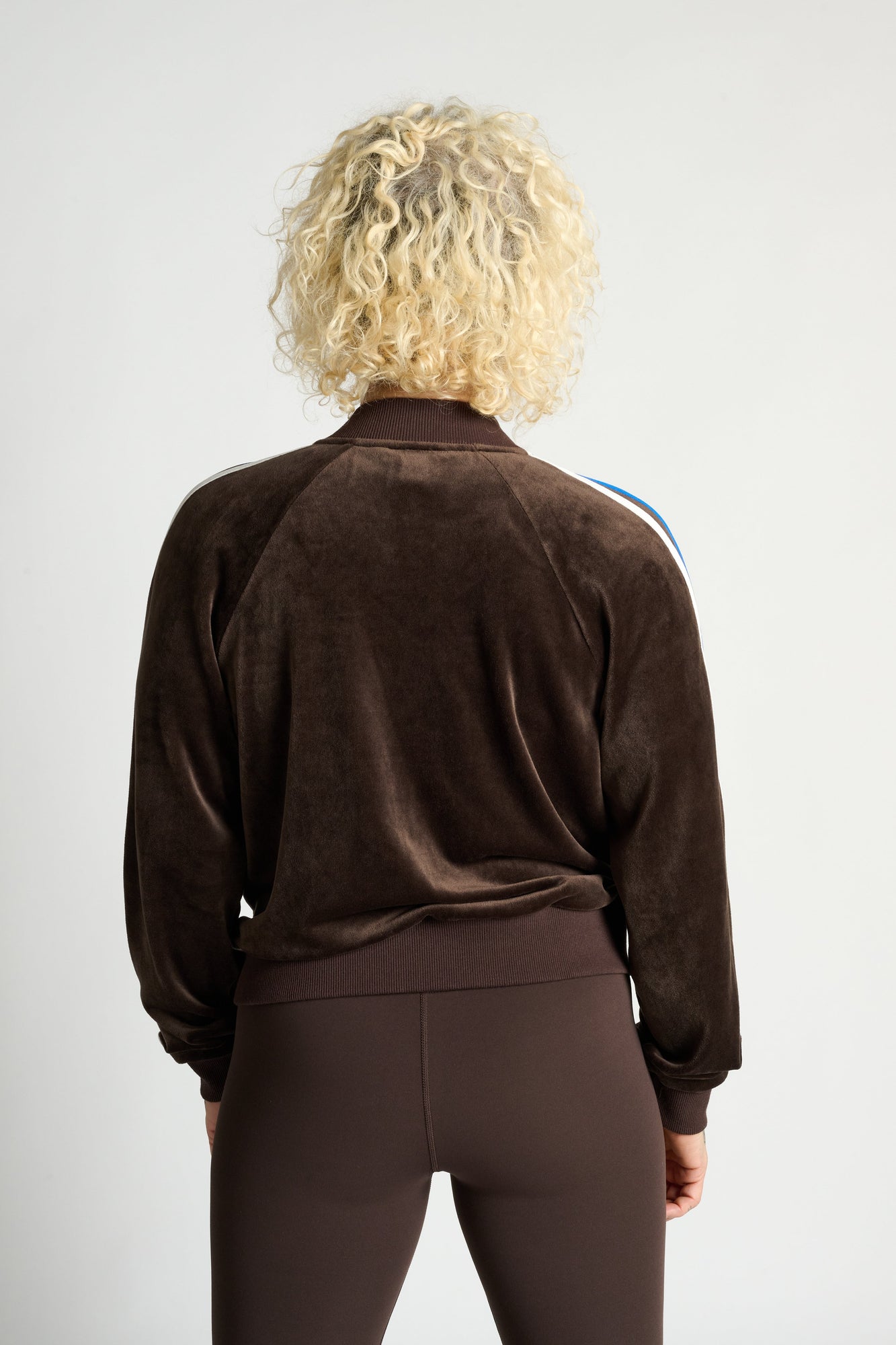 Splits59 | Heritage Velour Bomber | Dark Chocolate/Classic Blue