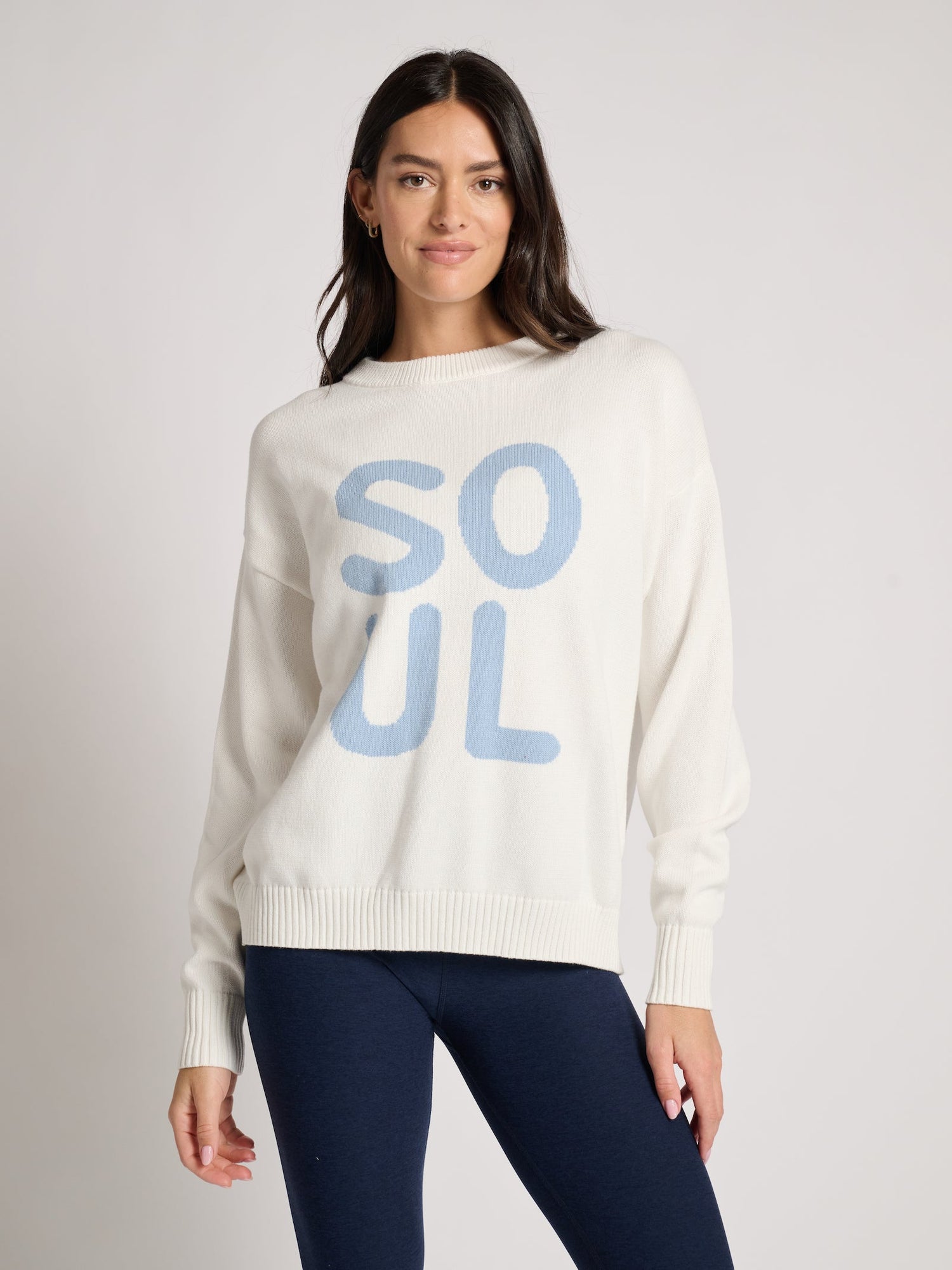 Ellsworth & Ivey | Riley Crewneck Soul Sweater | Blue/White