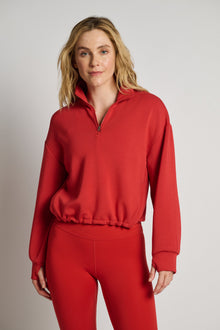 Varley | Sian Cropped Half Zip | Red