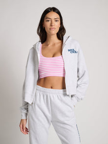 Soul by SoulCycle | Marissa Crop Zip | Light Heather Grey