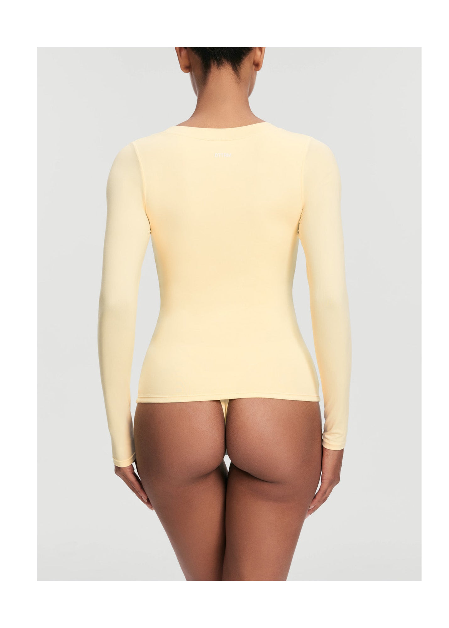 Scoop Neck Long Sleeve Top | Lemon Meringue
