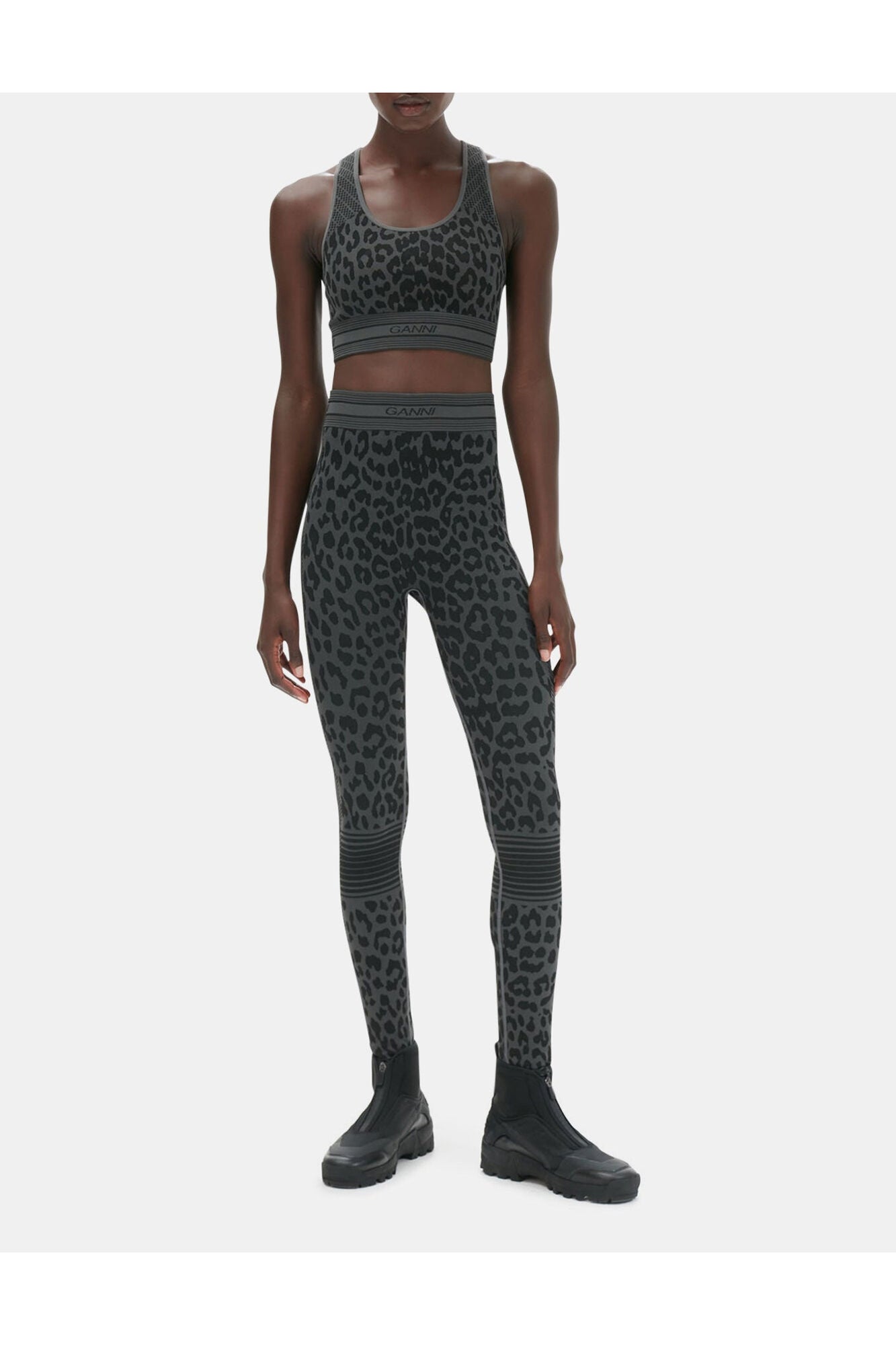 Seamless Jacquard Leggings | Black
