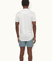 Sebastian Linen Tailored Fit Linen Polo Shirt | Serenity Blue
