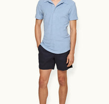 Sebastian  Towelling Tailored Fit Organic Cotton Towelling Polo Shirt | Blue Ash