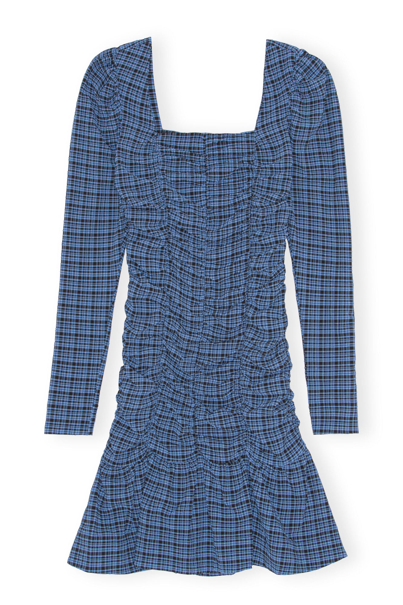 Seersucker Dress | Mini Check Granada Sky