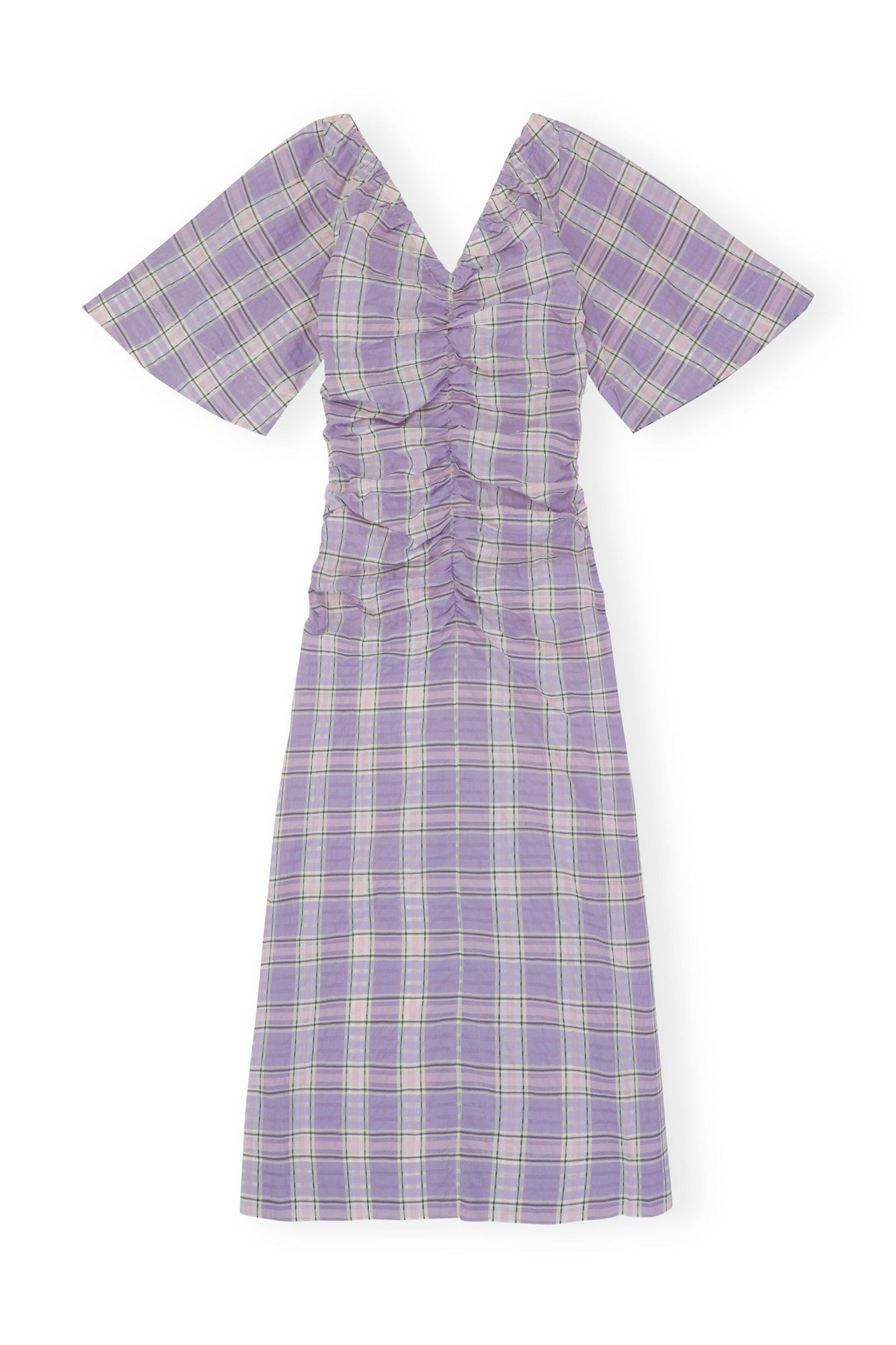 Seersucker Midi Dress | Check Persian Violet