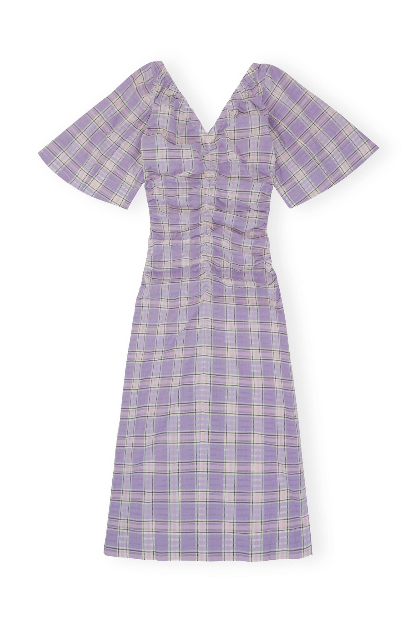 Seersucker Midi Dress | Check Persian Violet