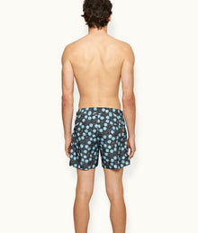 Setter Daisy Print Shorter-Length Swim Shorts | Springfield Blue
