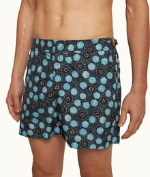 Setter Daisy Print Shorter-Length Swim Shorts | Springfield Blue