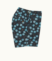 Setter Daisy Print Shorter-Length Swim Shorts | Springfield Blue