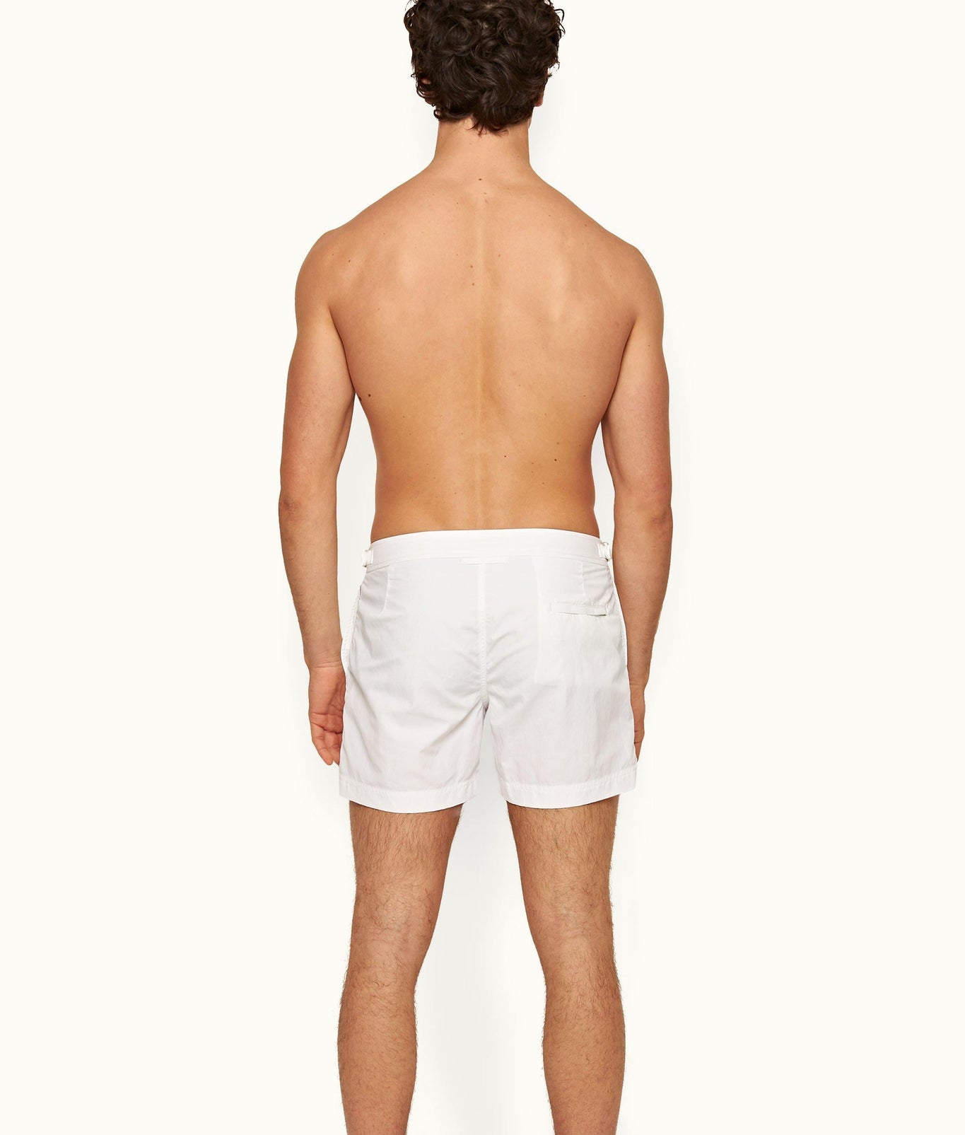 Setter Shorter-Length Tape Trim Swim Shorts | White