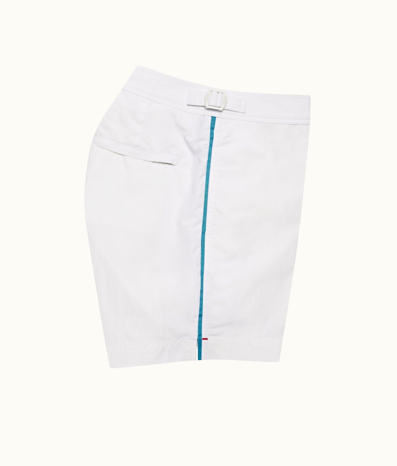 Setter Shorter-Length Tape Trim Swim Shorts | White